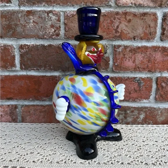 Vintage Art Glass Clown Figurine Taper Candle Holder - Picture 8 of 15